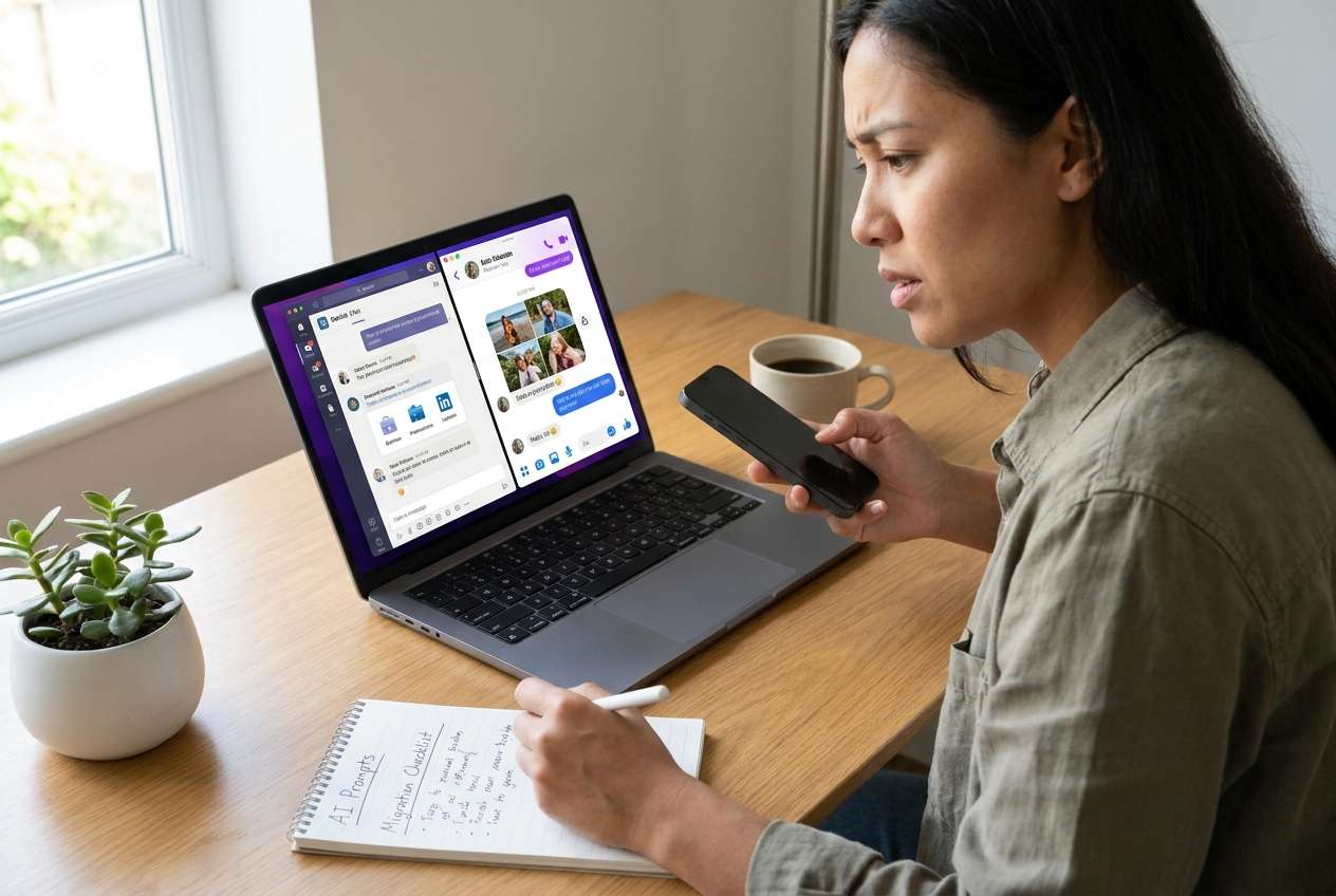 separate work and personal chats before migration: ai prompt guide | dr.fone prompt guide