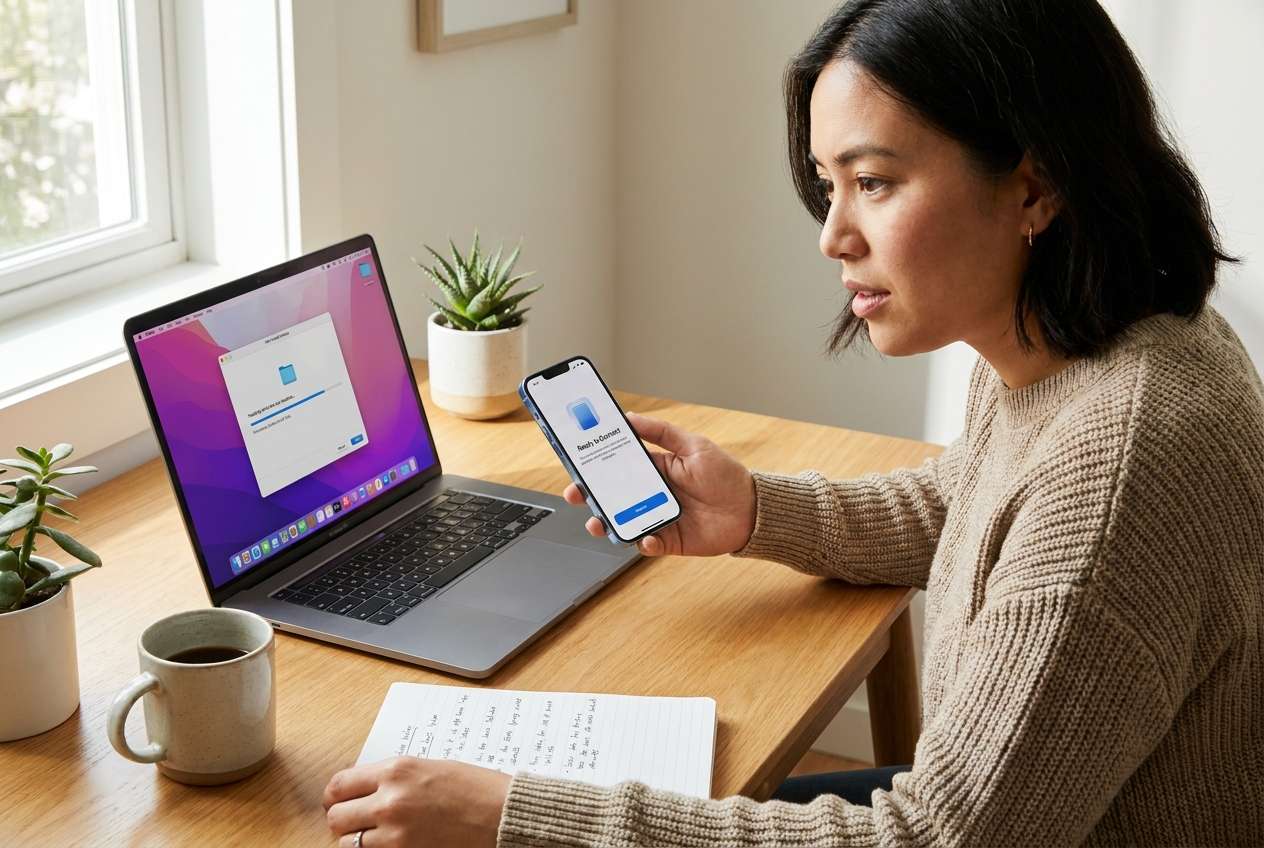 set up phone and laptop file handoff workflow: ai prompt guide | dr.fone prompt guide