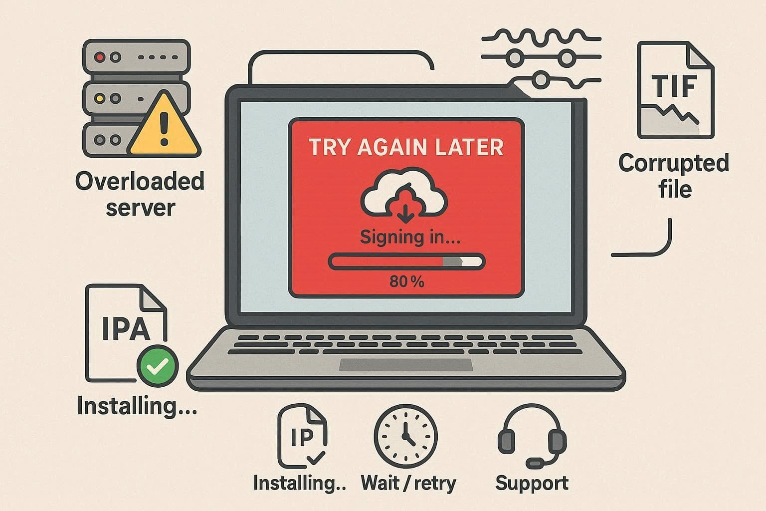 signulous try again issue