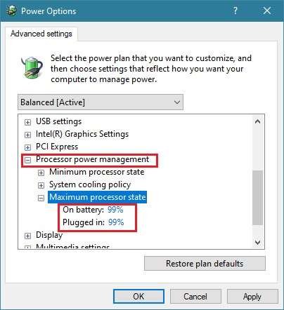 customize processor power management