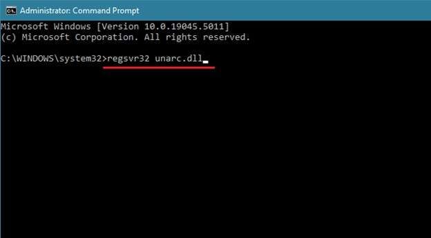 register unarc dll