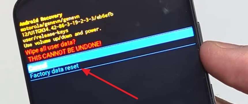 pick the factory reset option