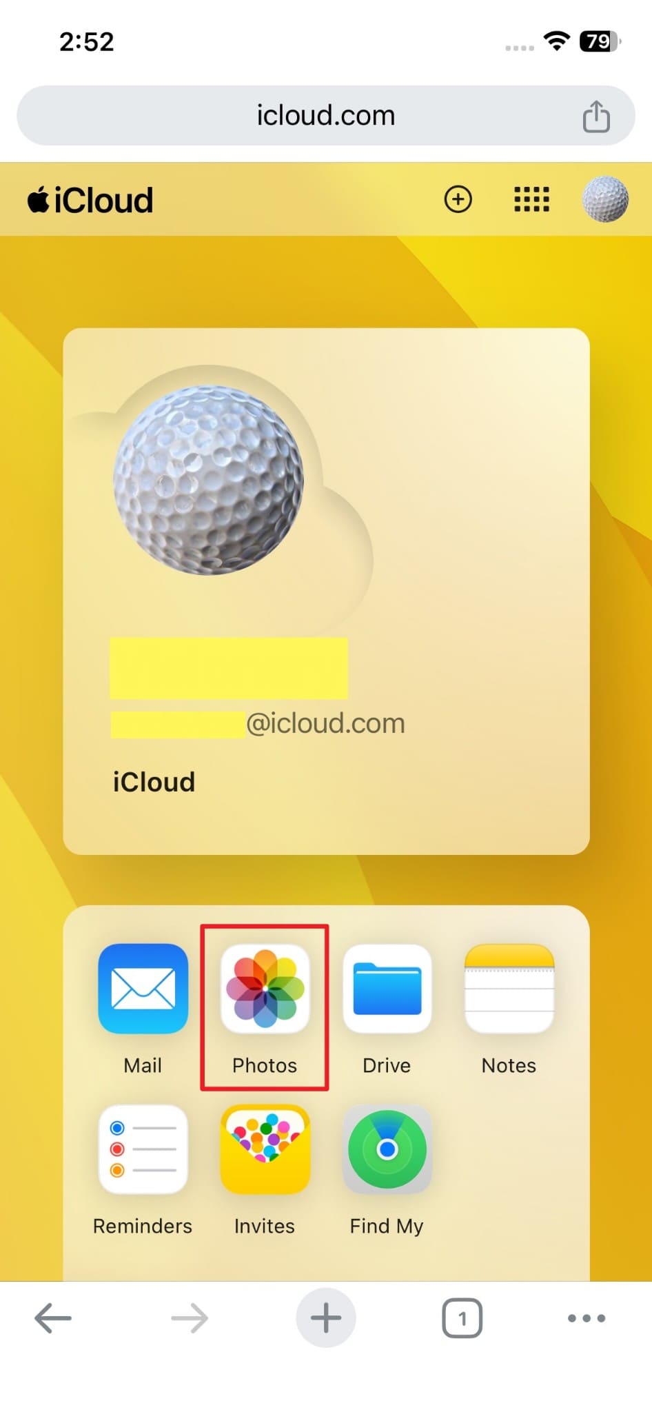 open photos app on icloud