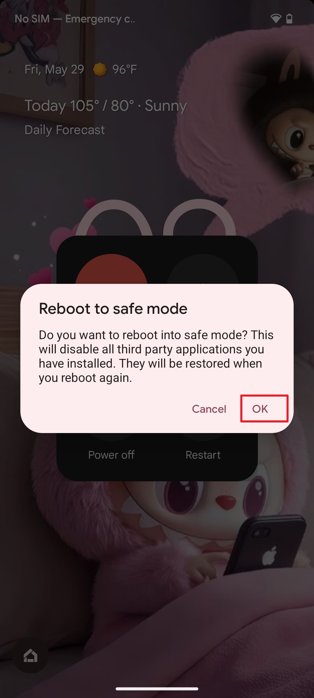 choose the ok button