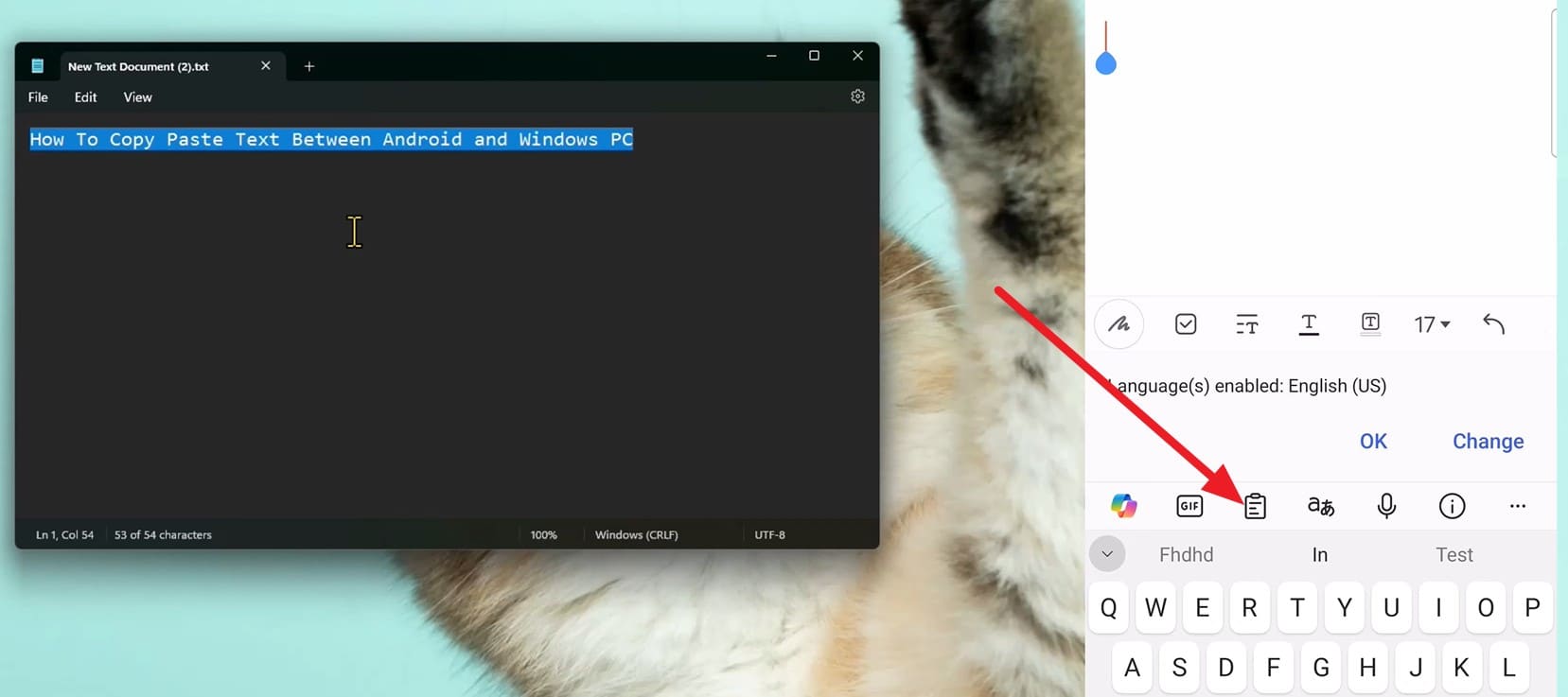 tap the clipboard icon