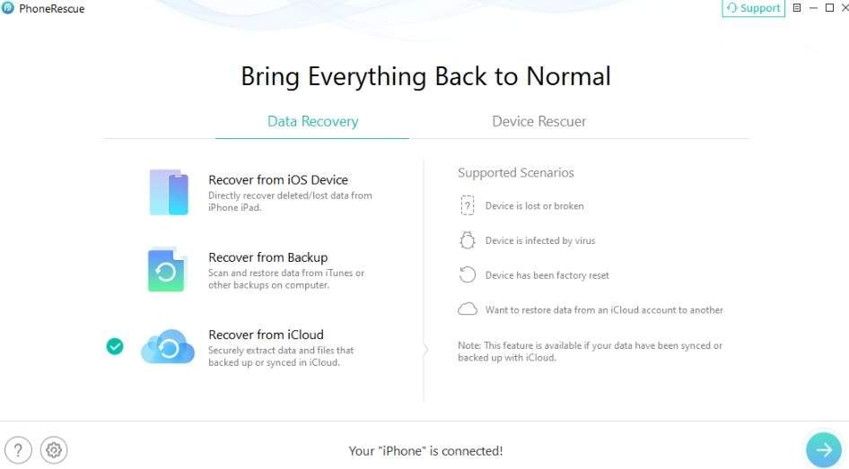 phonerescue icloud recovery software