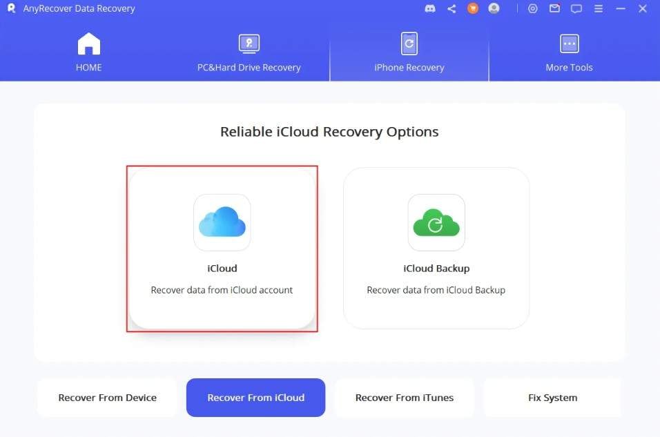 anyrecover icloud recovery software