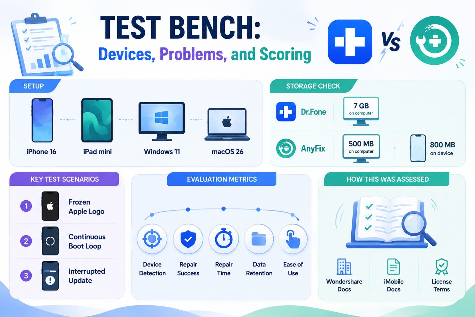 how anyfix and drfone are tested