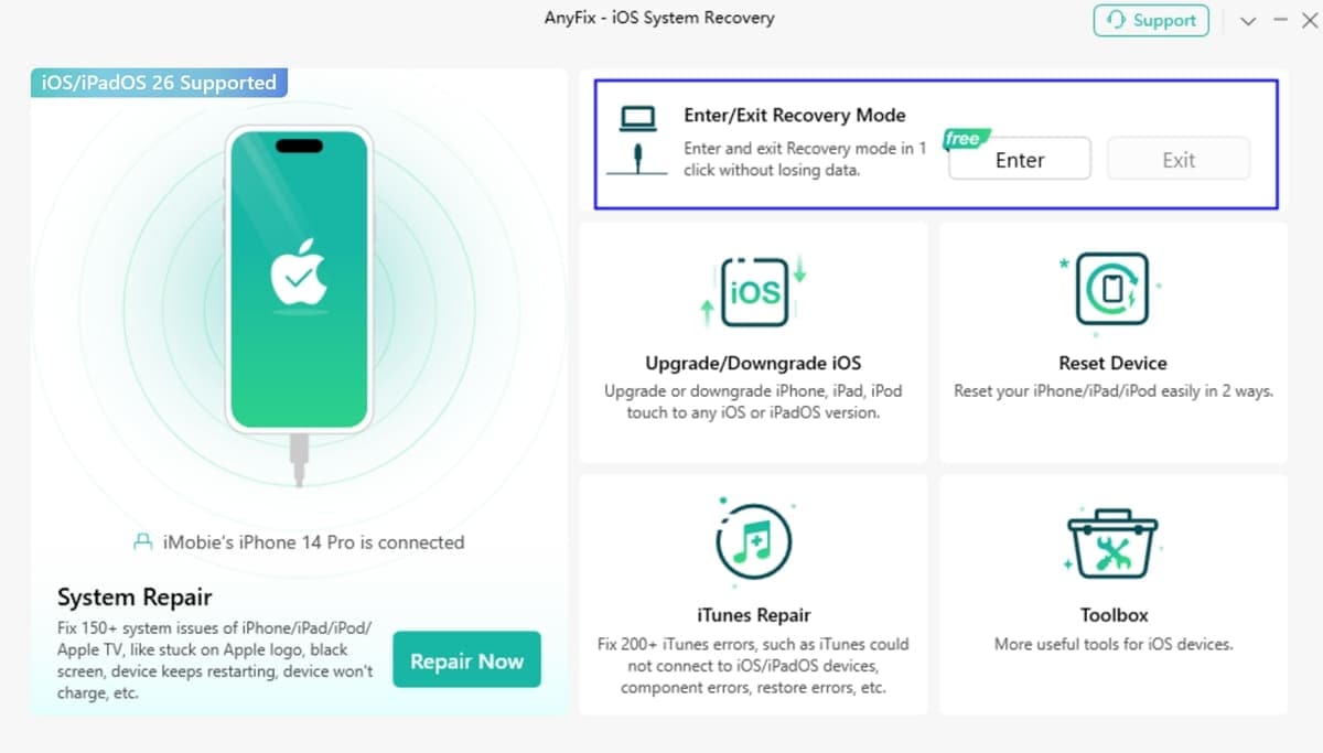anyfix recovery mode access