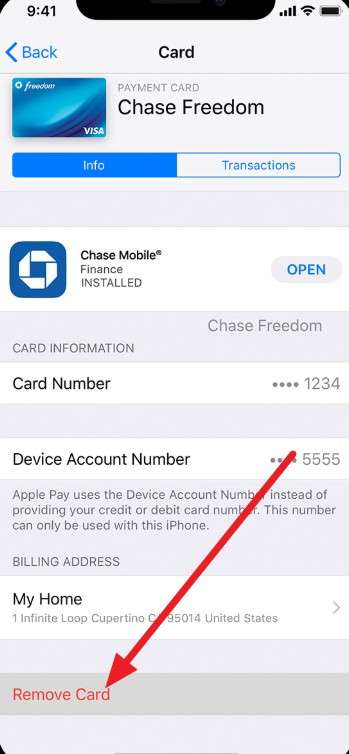 remove ios card