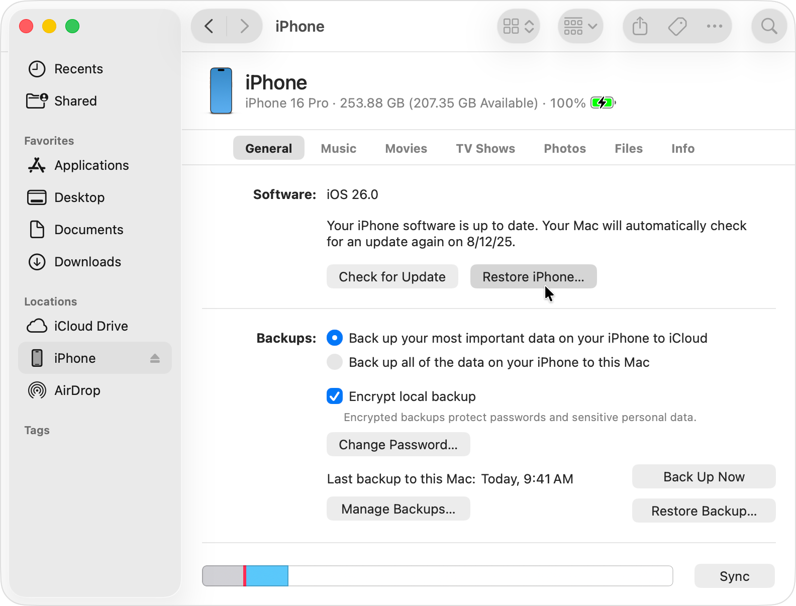 restore iphone