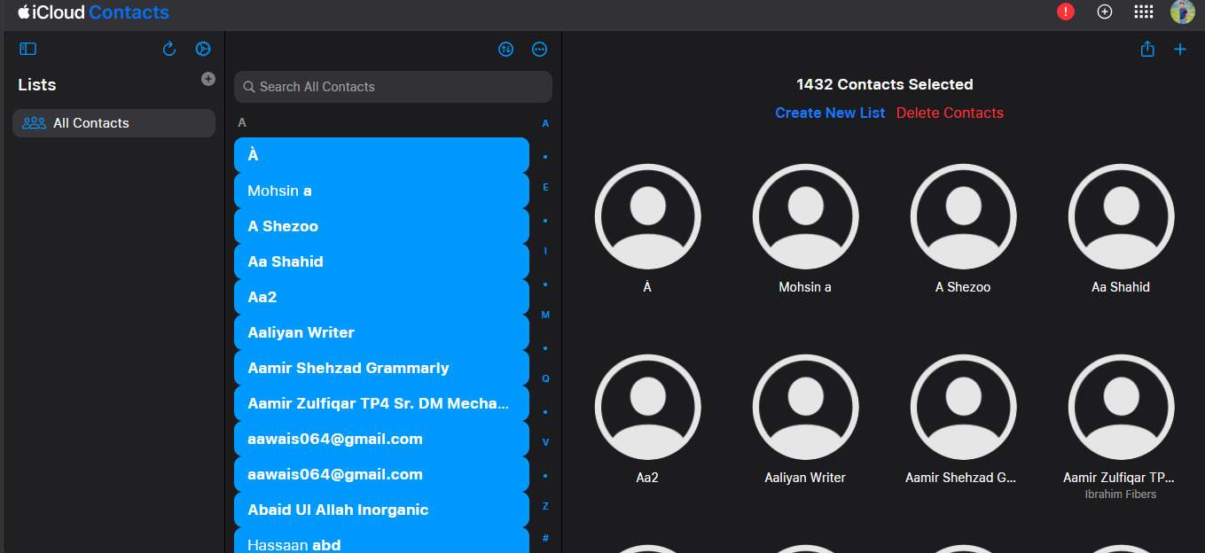 delete multiple contacts
