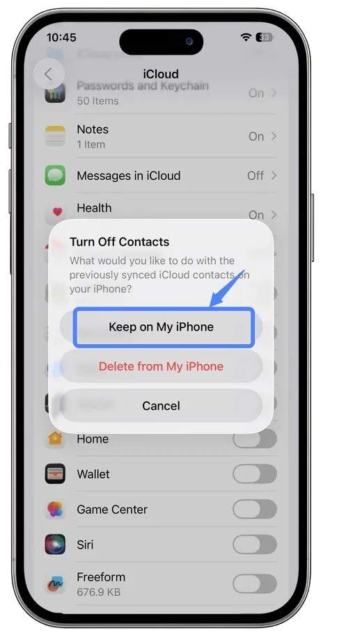 delete from my iphone