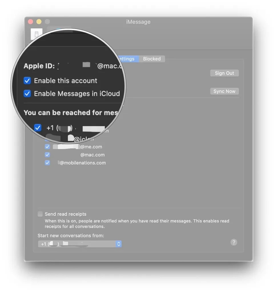 enable messages in icloud on mac