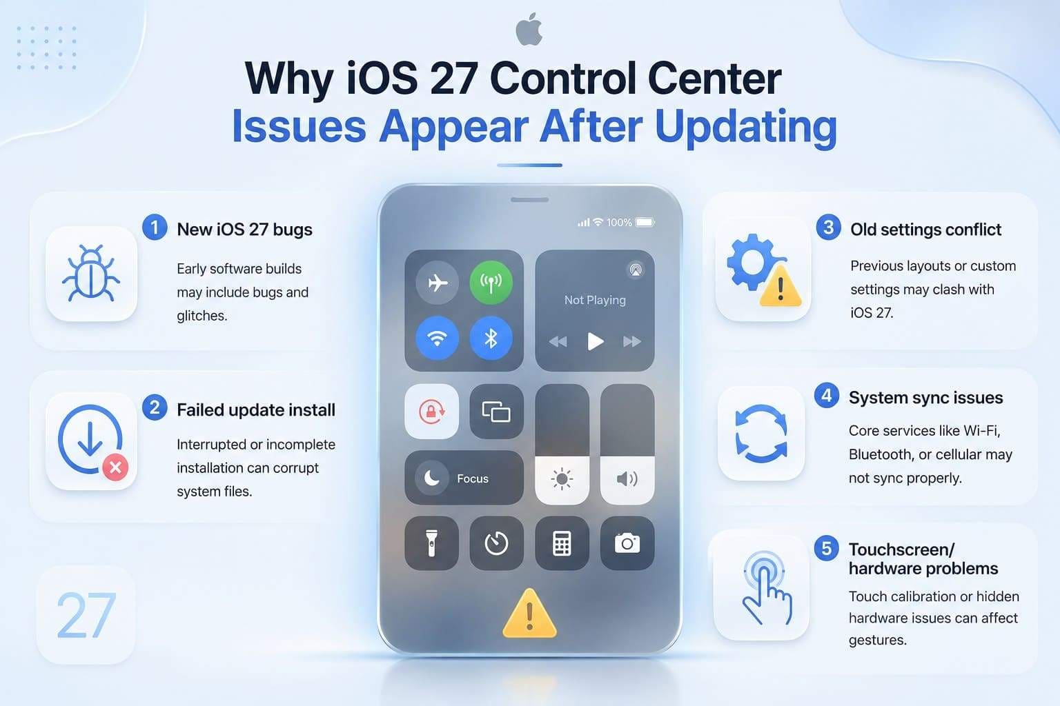 how to fix ios 27 control center bugs