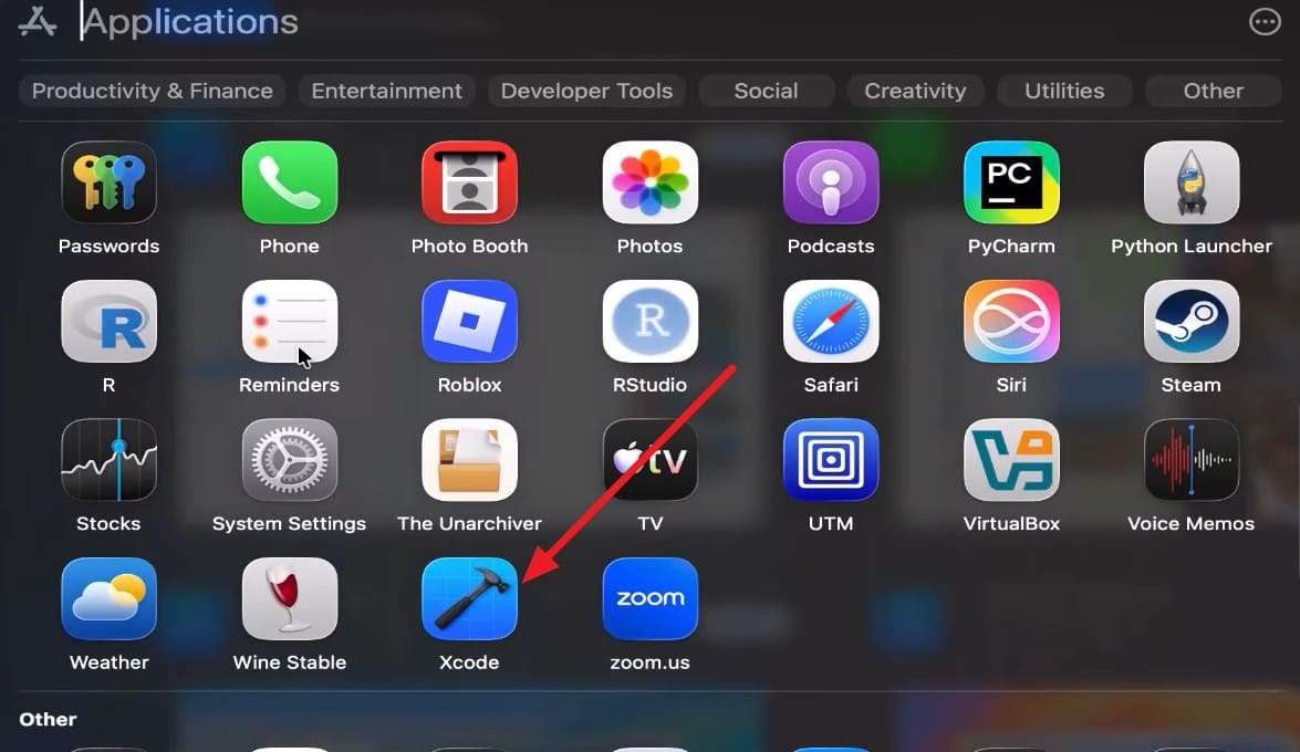 check the xcode app