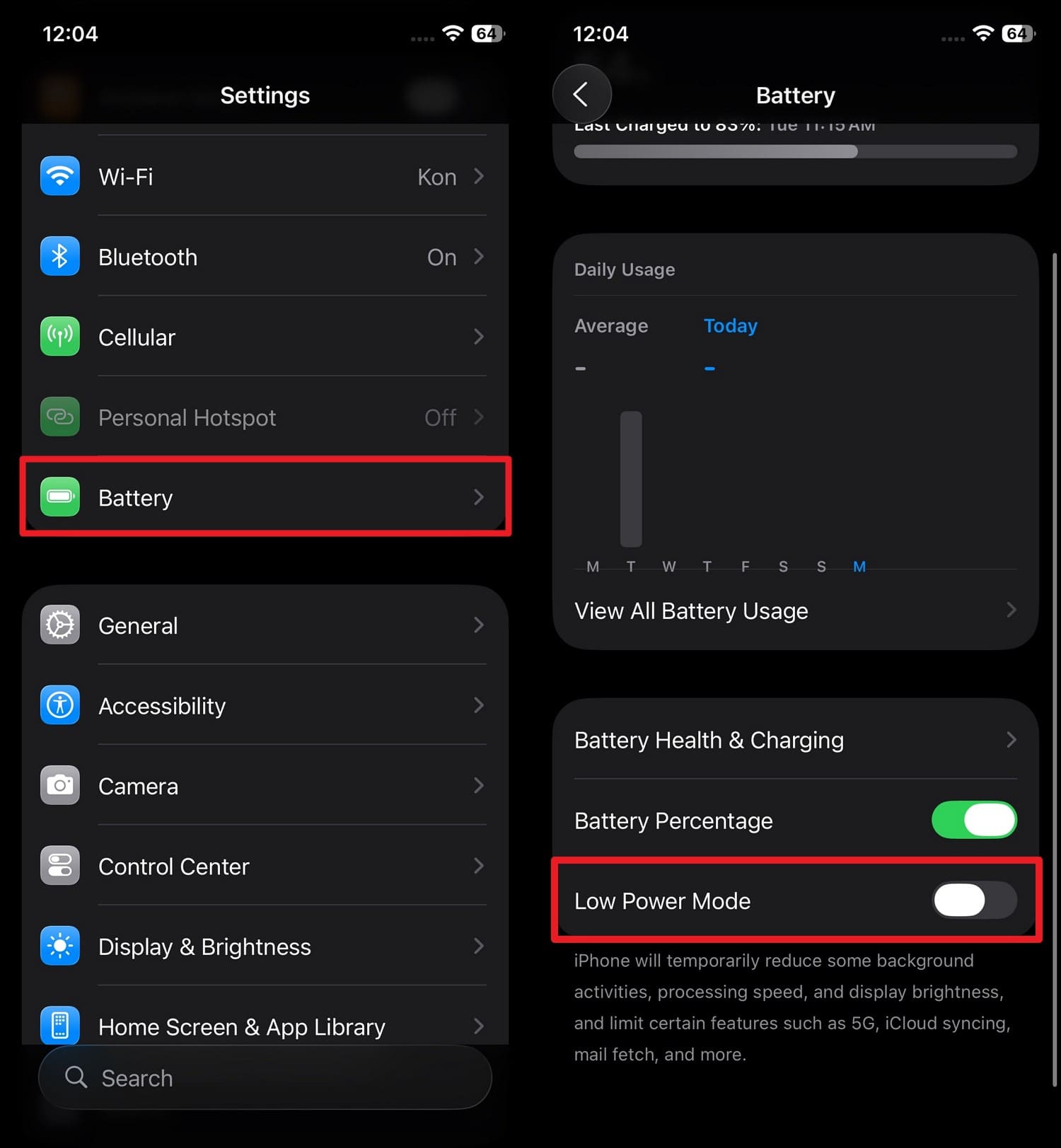 activer le mode économie d’énergie sur iOS 27