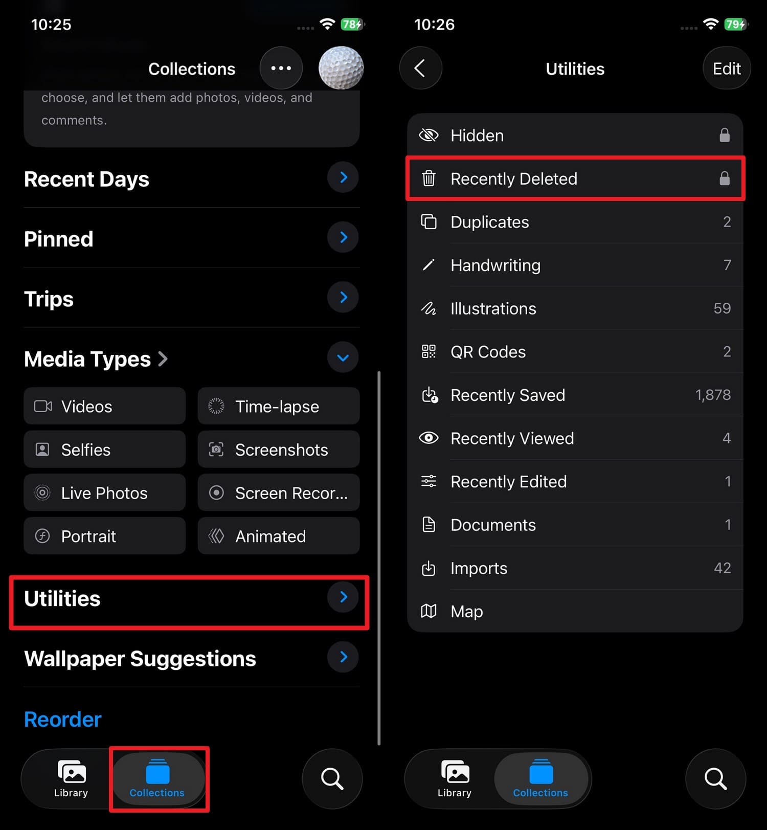 go to utilities tab