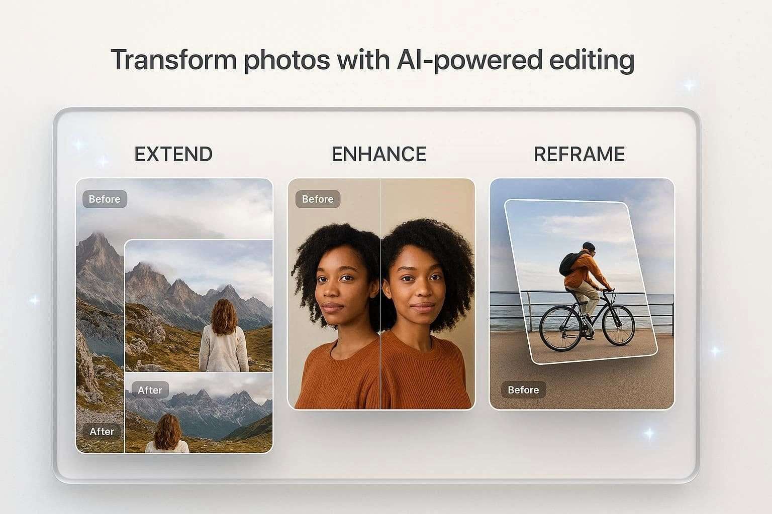 Outils Photos iOS 27 : Extend, Améliorer et Reframe