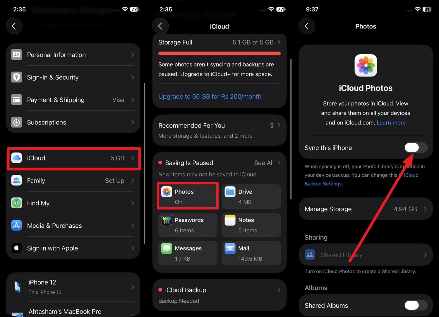Activer la synchronisation Photos iCloud avant iOS 27