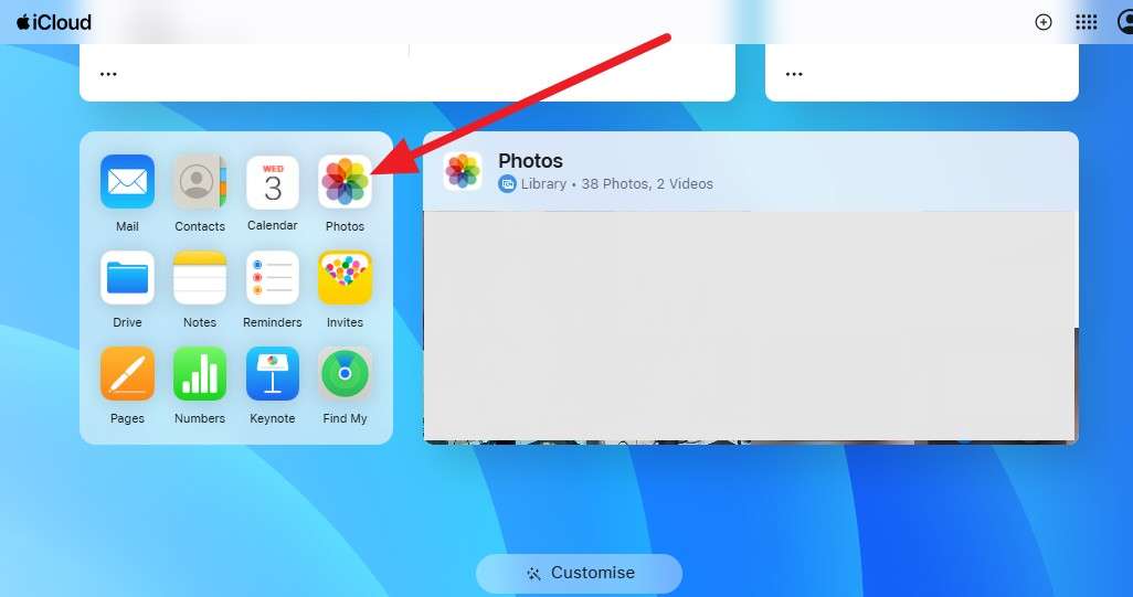 pick photos on icloud