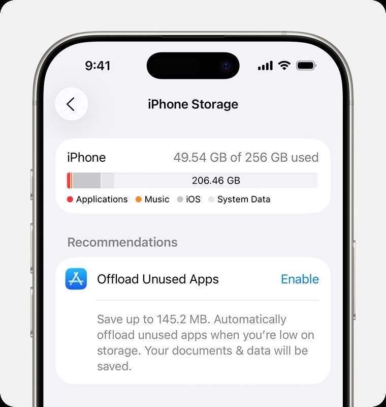 check iphone storage