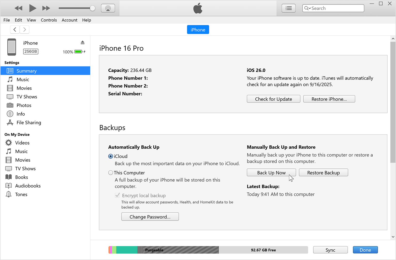 Start Finder backup