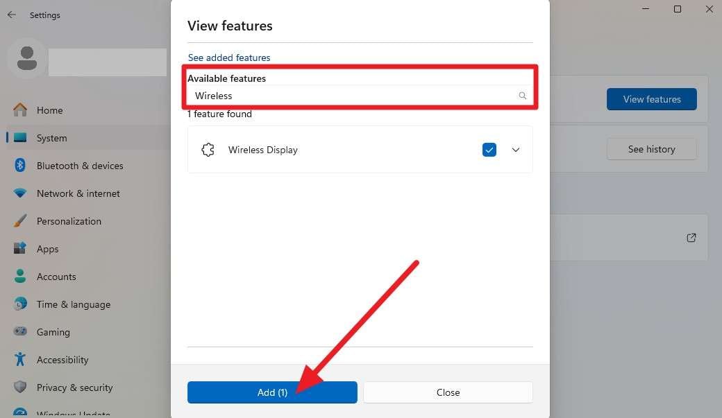 pick the add option