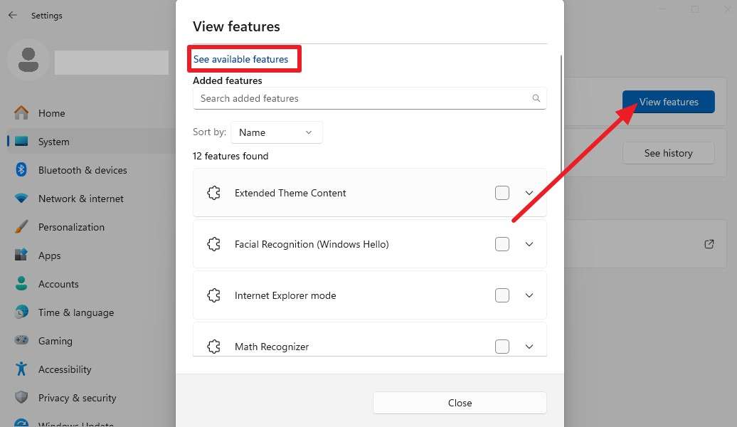 tap to view features