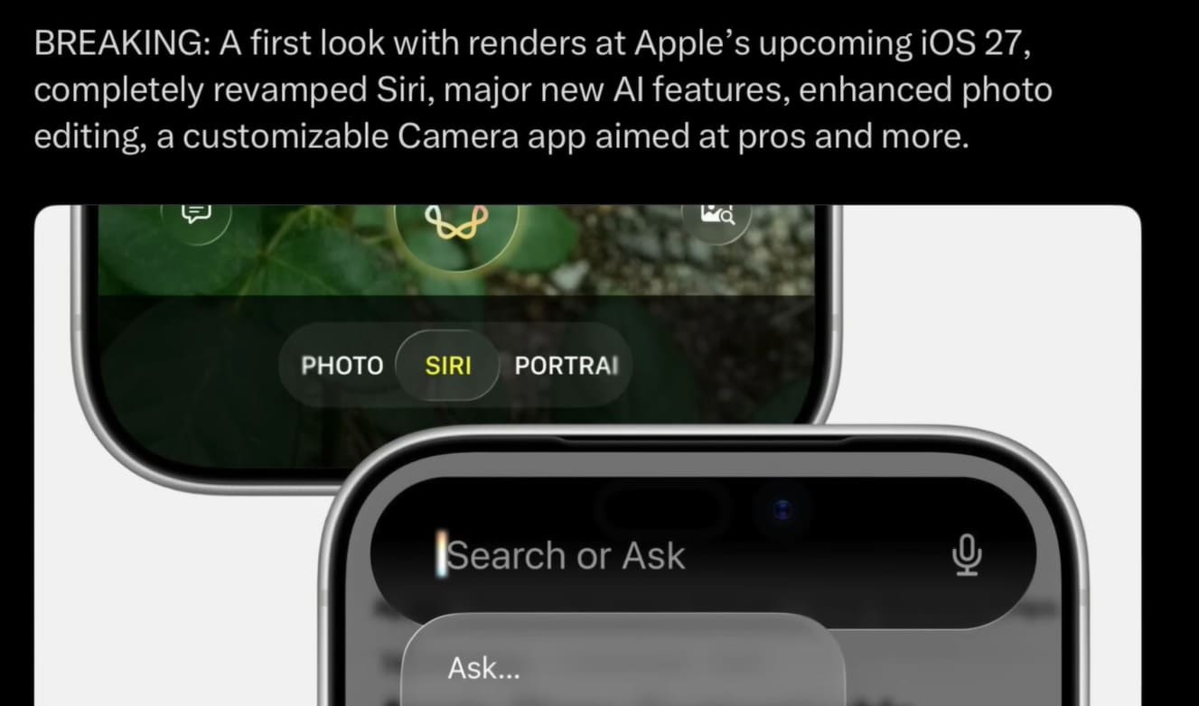 Exemple de mode Siri dans l’app Appareil photo