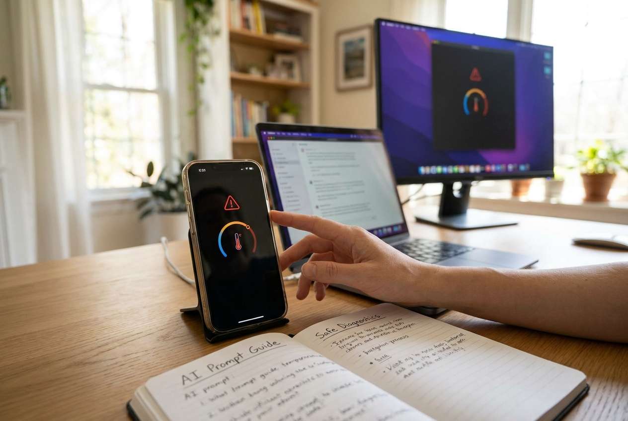 phone overheating while mirroring and recording: ai prompt guide | dr.fone prompt guide