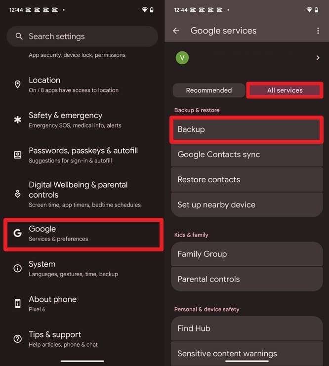 choose backup now