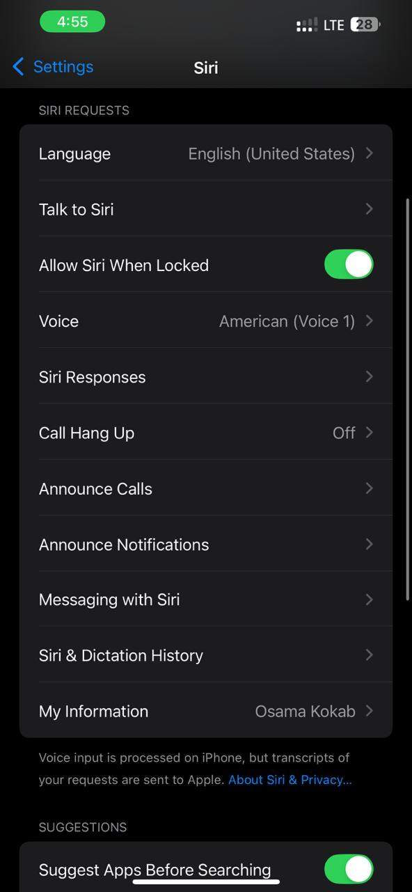 change siri language