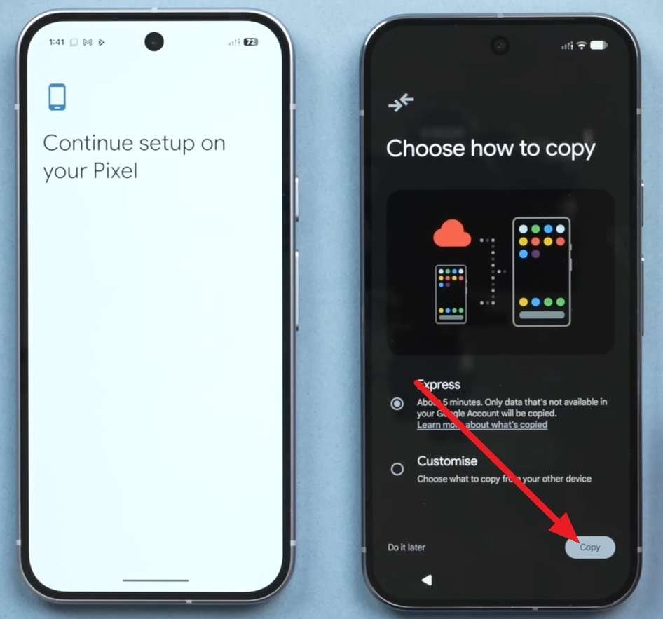 pick options to copy