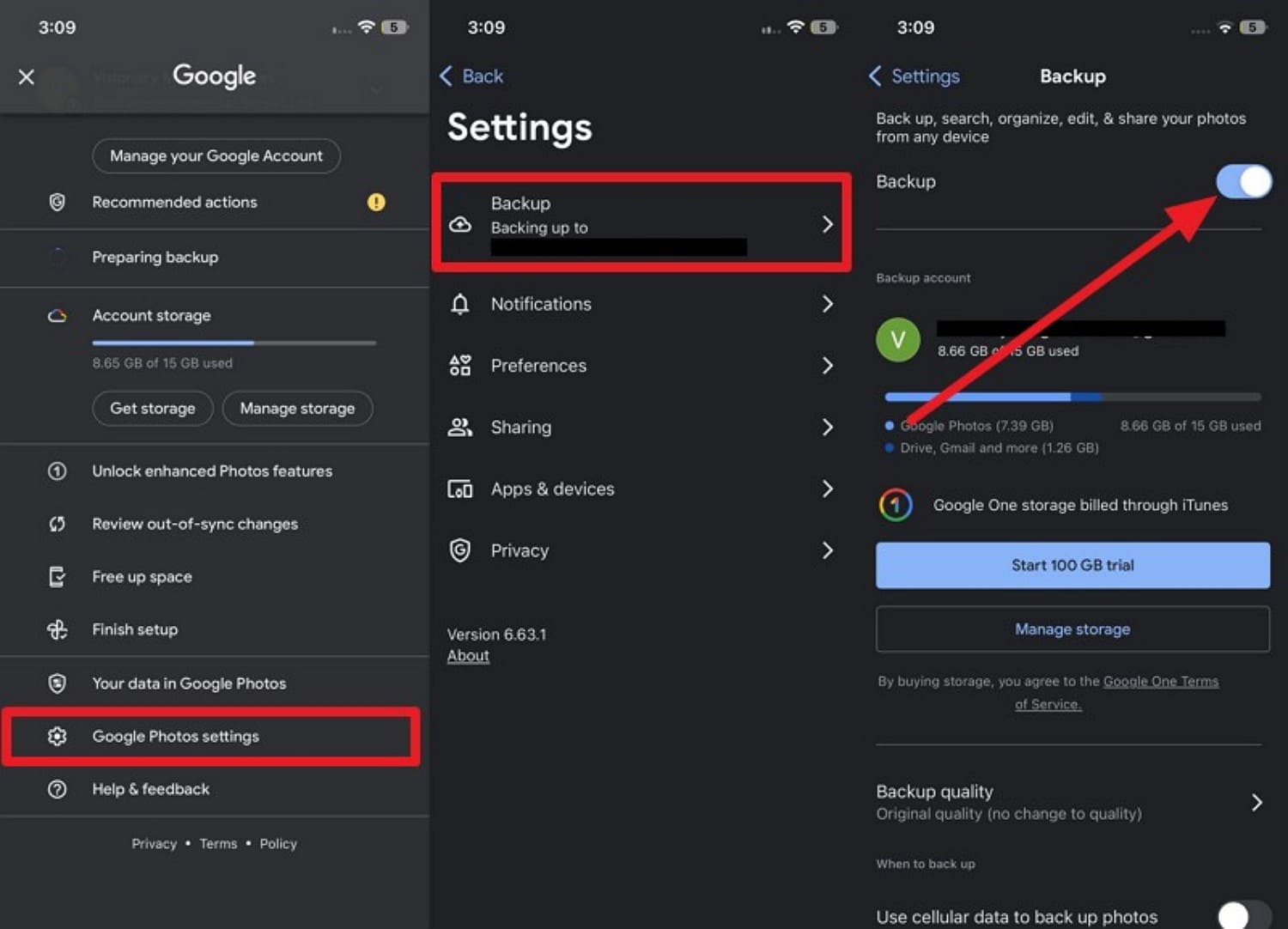 pick backup option