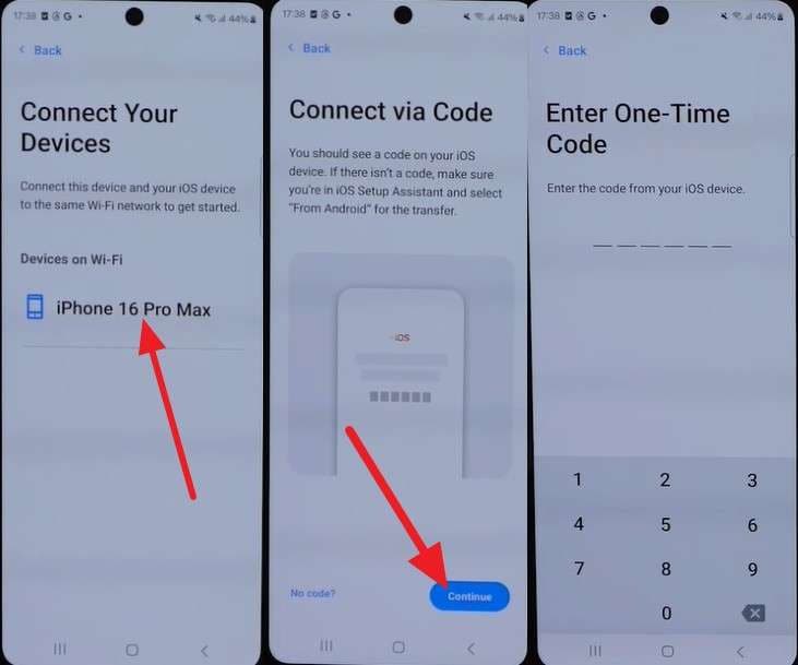 choose the continue option