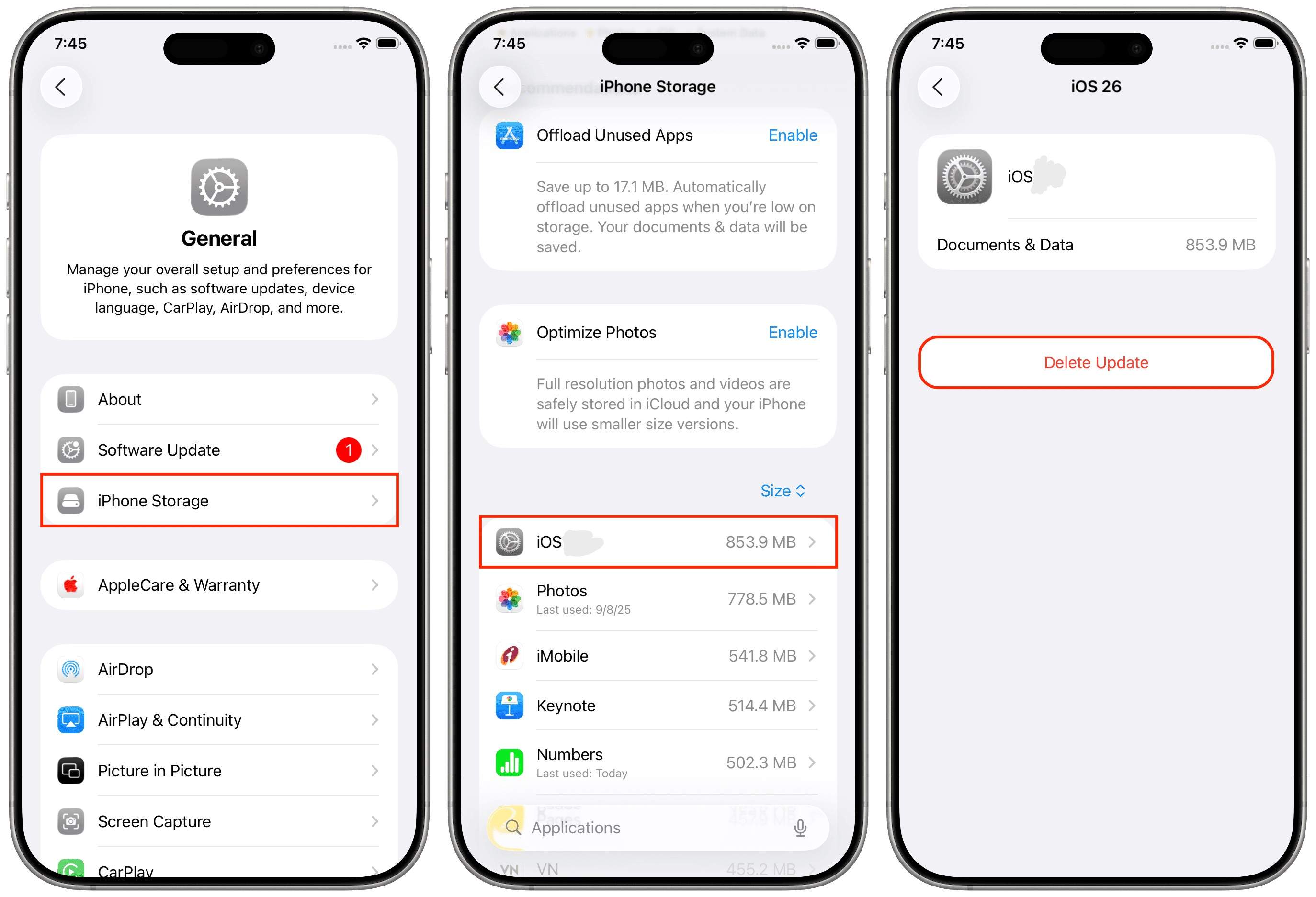 delete and redownload update