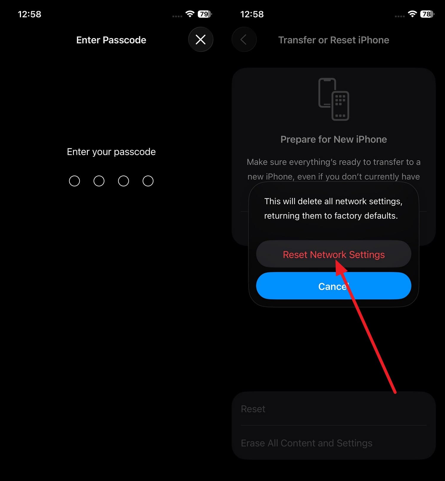 reset network settings