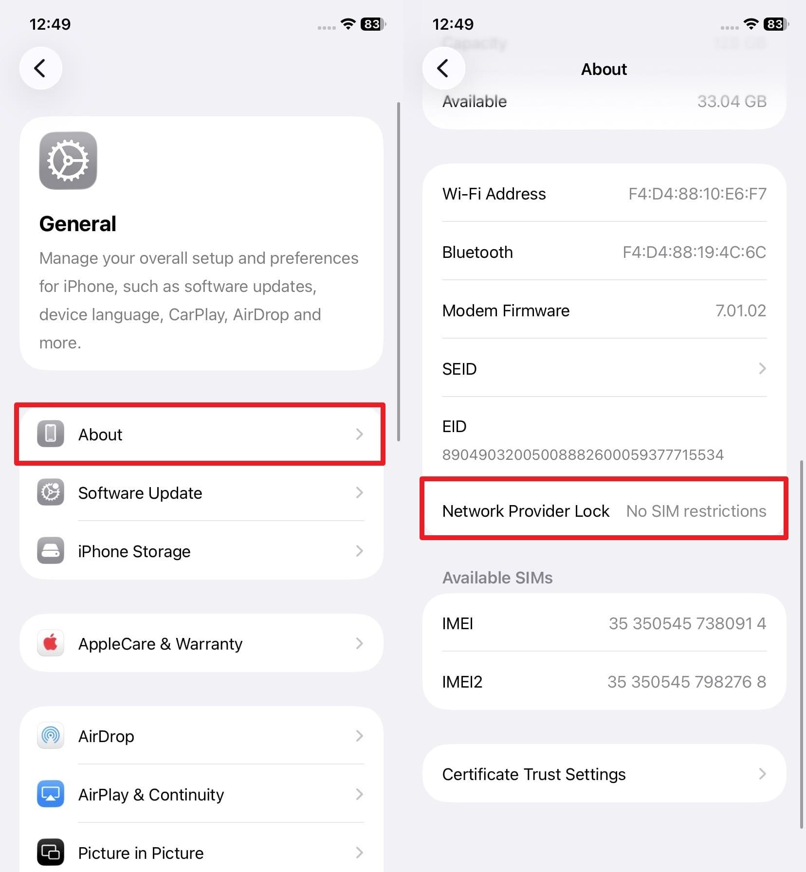 see iphone lock status