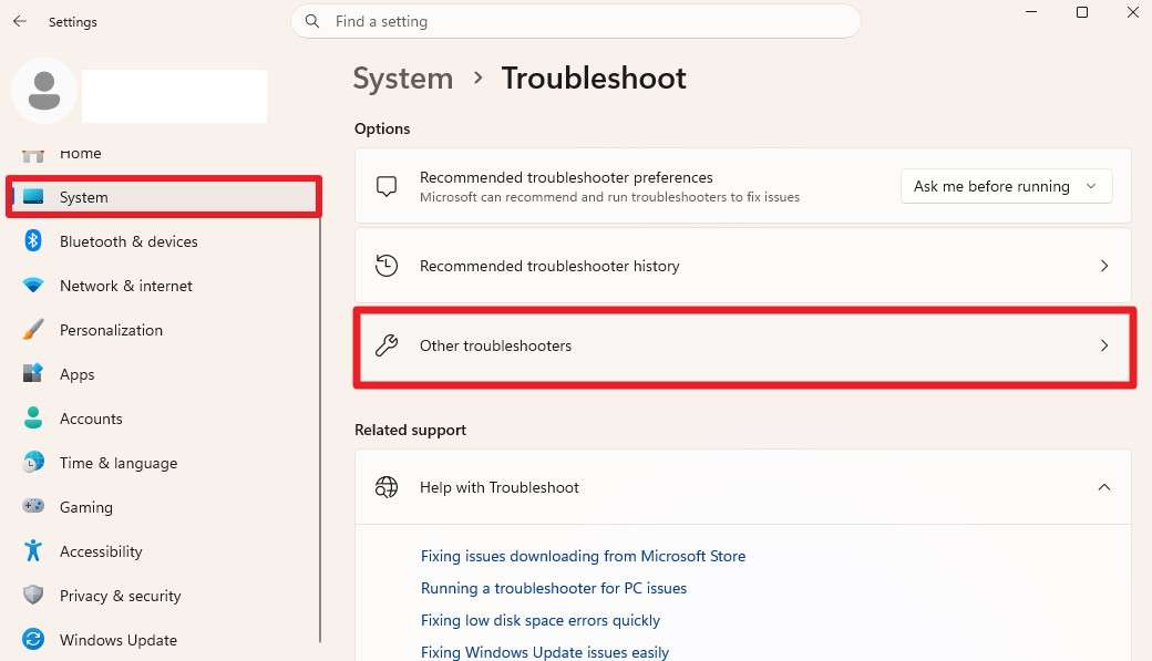 go to troubleshoot