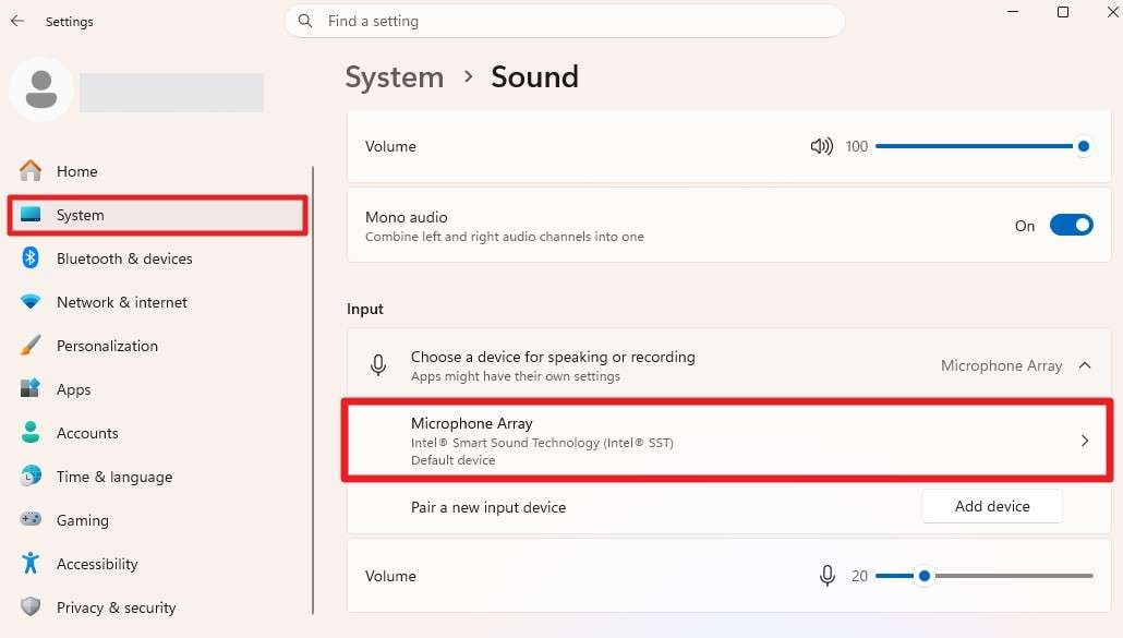 choose the microphone