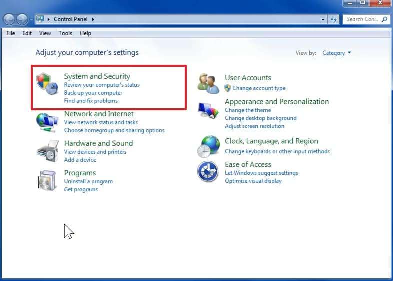 open system settings