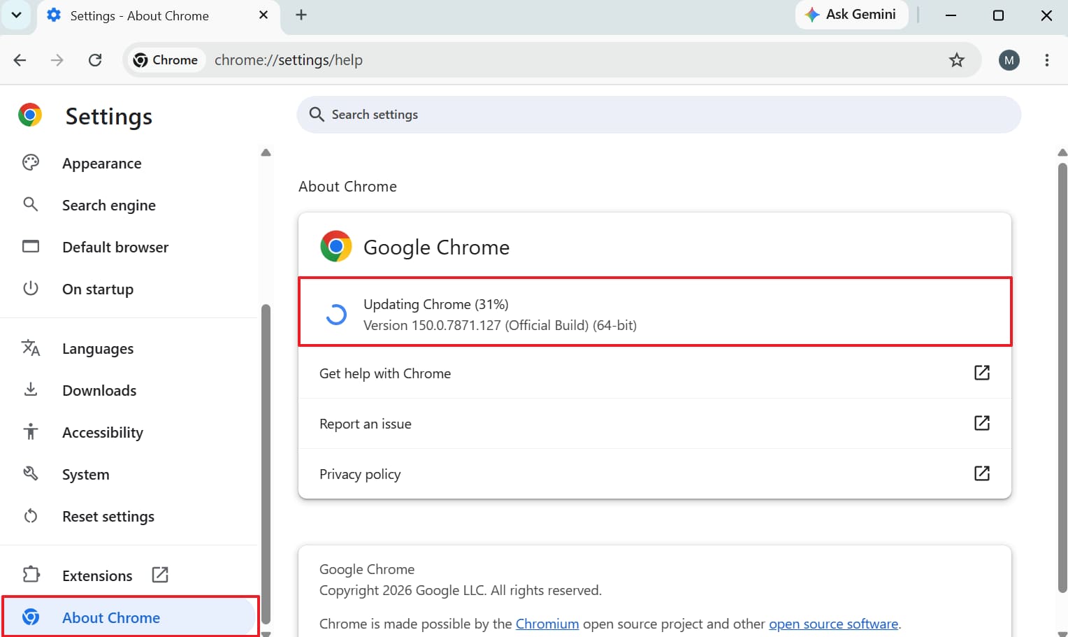 update browser