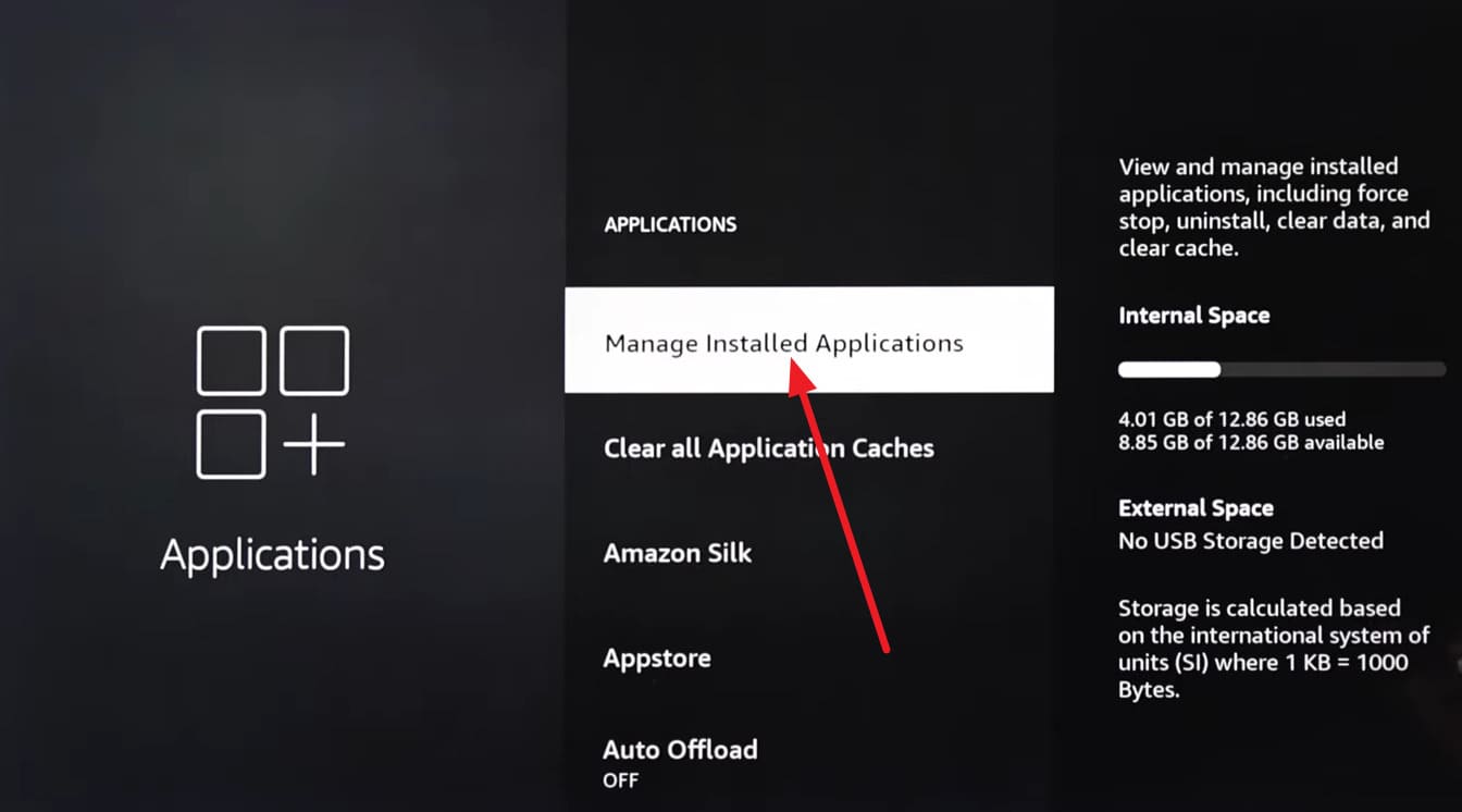 manage installed application hbo max