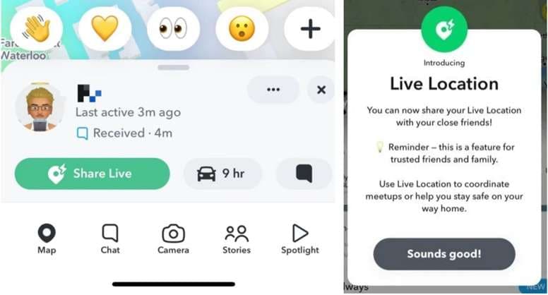 pause snapchat live and active location