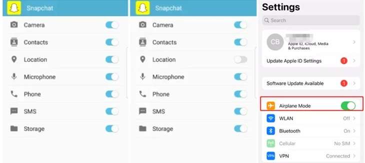airplane pause snapchat location