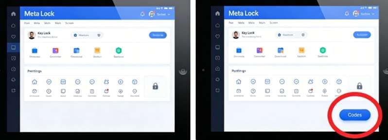redeem meta lock codes in the locker menu