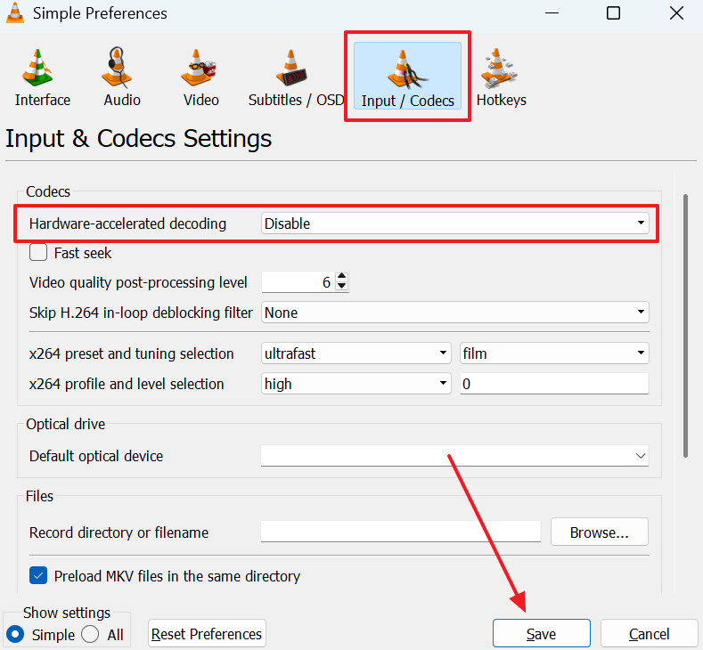 disable hardware acceleration