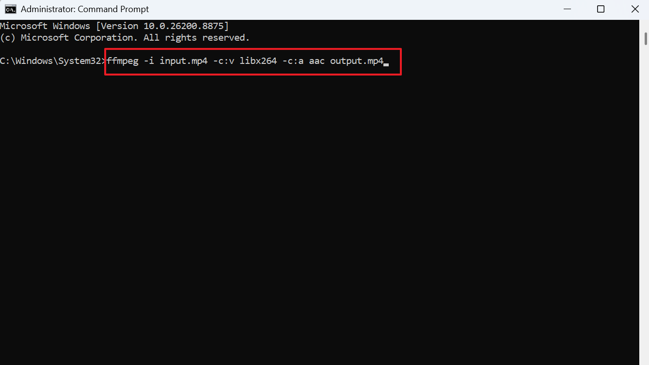 run ffmpeg command