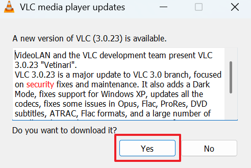 update vlc